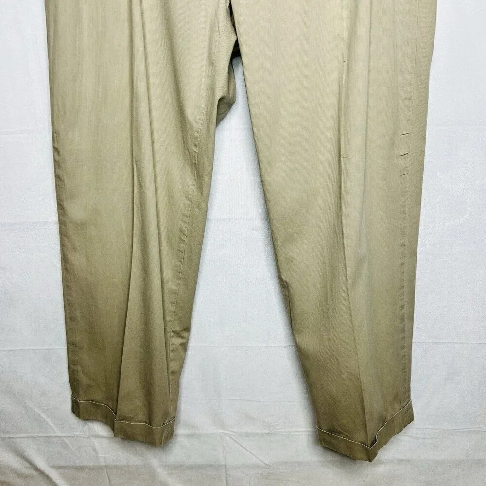 Polo Ralph Lauren Thin Corduroy Pleated Pants Men's Size 38x30 Tan Cuffed